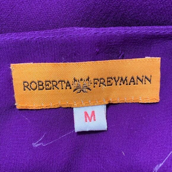 Roberta Freymann 100% Silk Purple Shift Dress Sz M - Picture 5 of 7